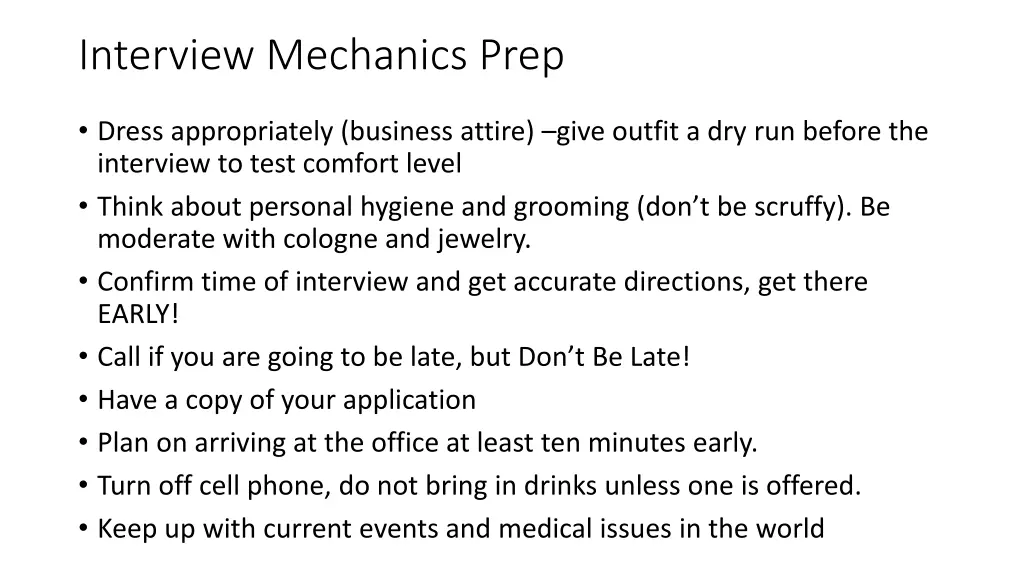 interview mechanics prep