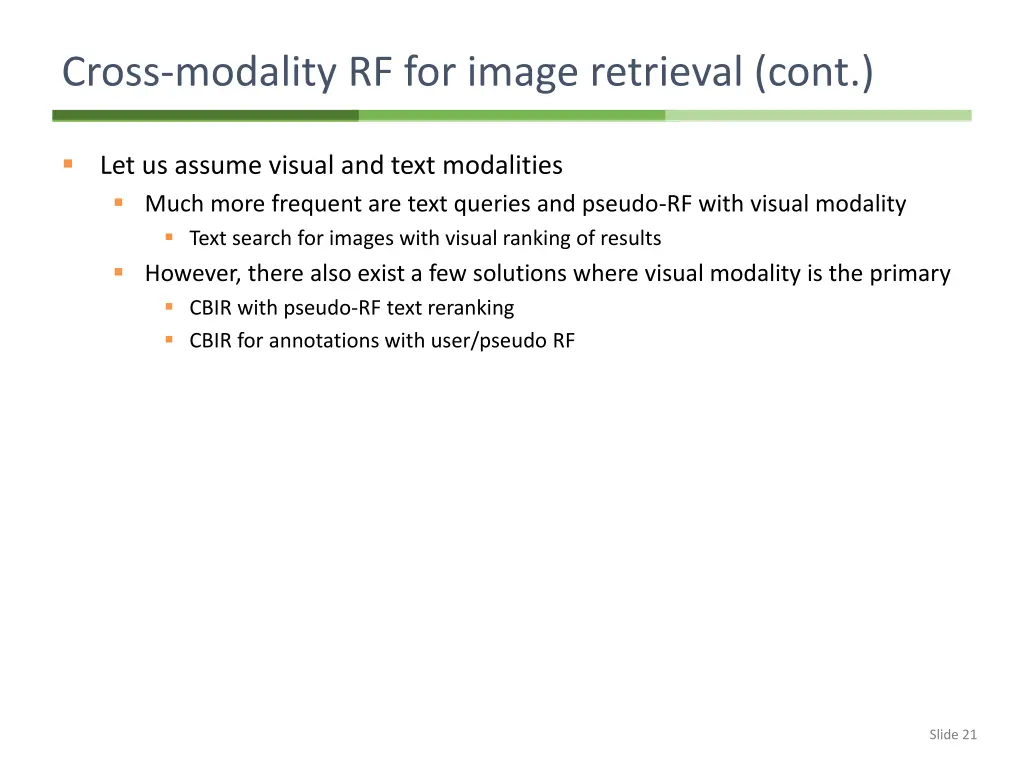 cross modality rf for image retrieval cont