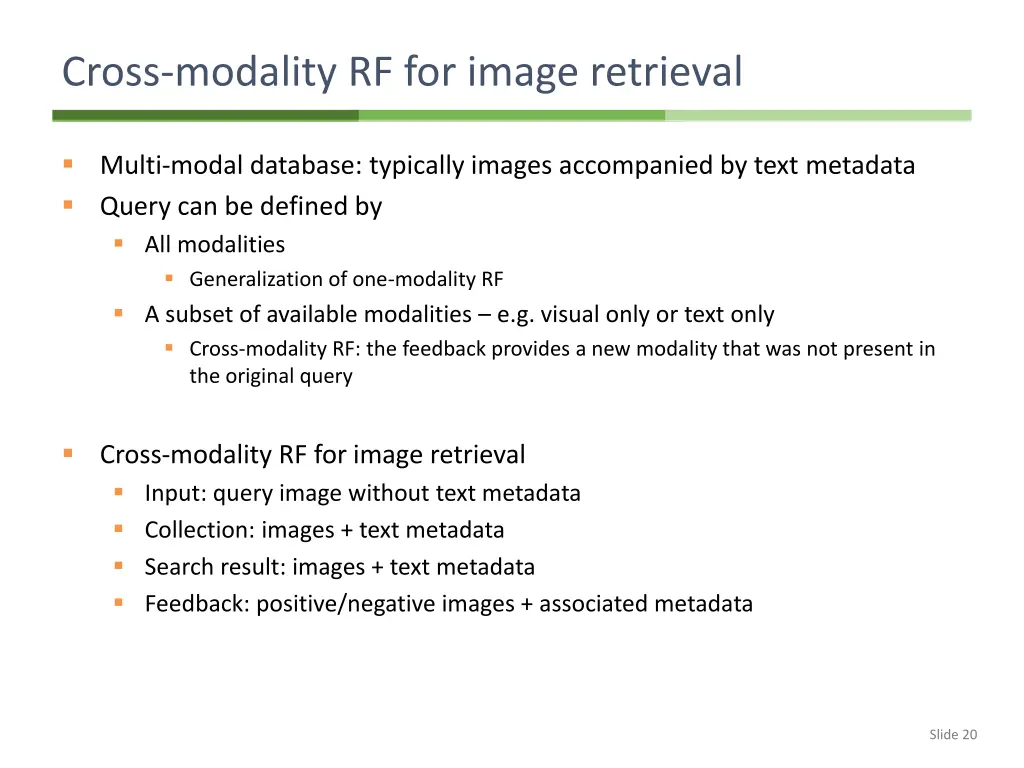 cross modality rf for image retrieval
