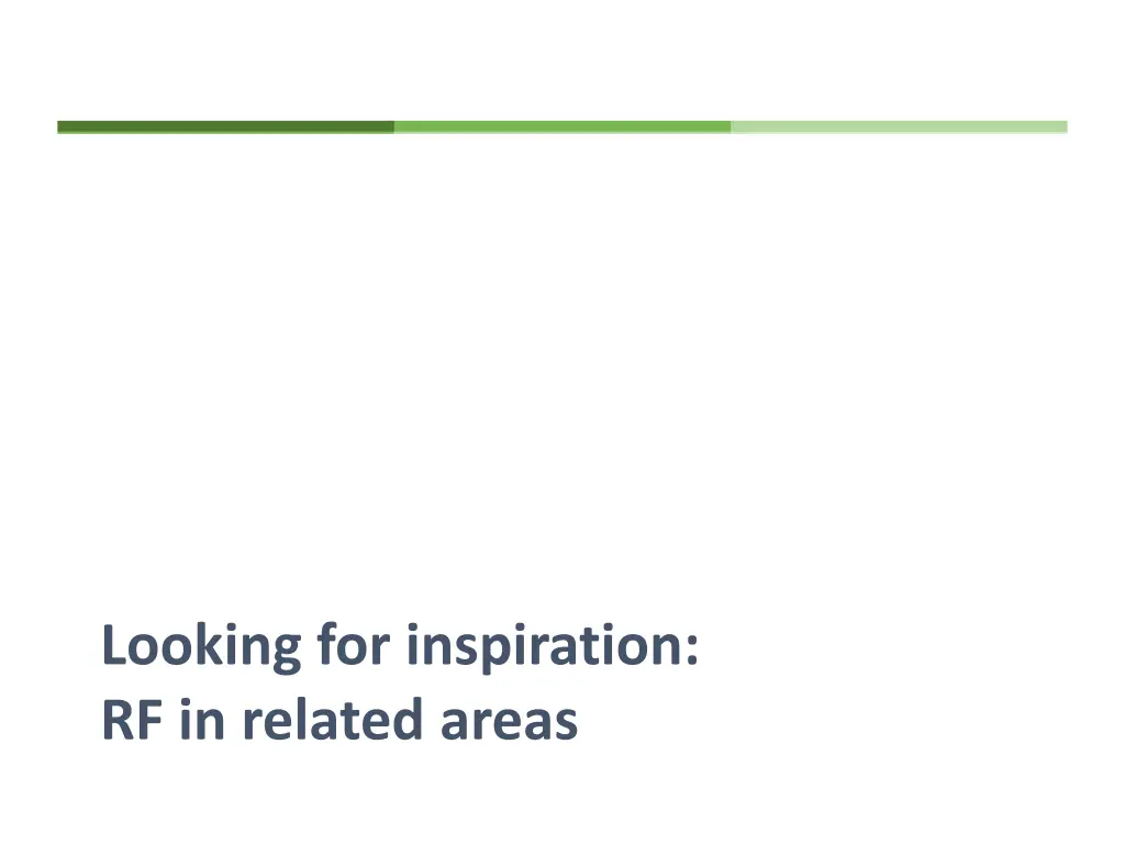 looking for inspiration rf in related areas