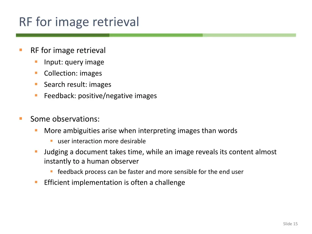 rf for image retrieval