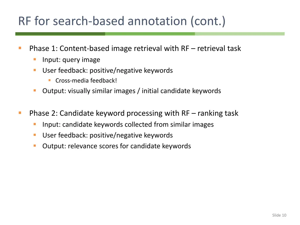 rf for search based annotation cont