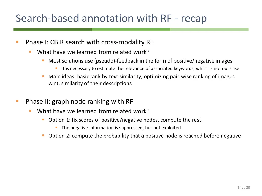 search based annotation with rf recap