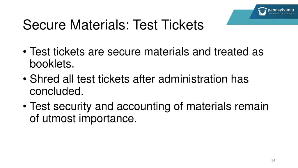 secure materials test tickets