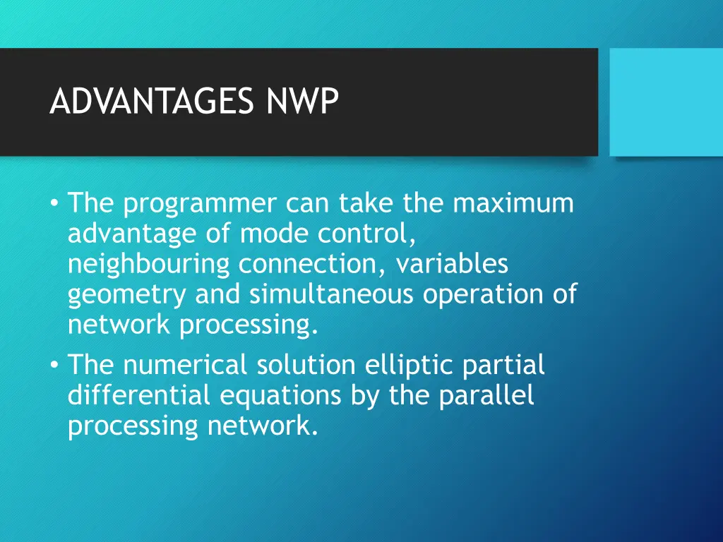 advantages nwp