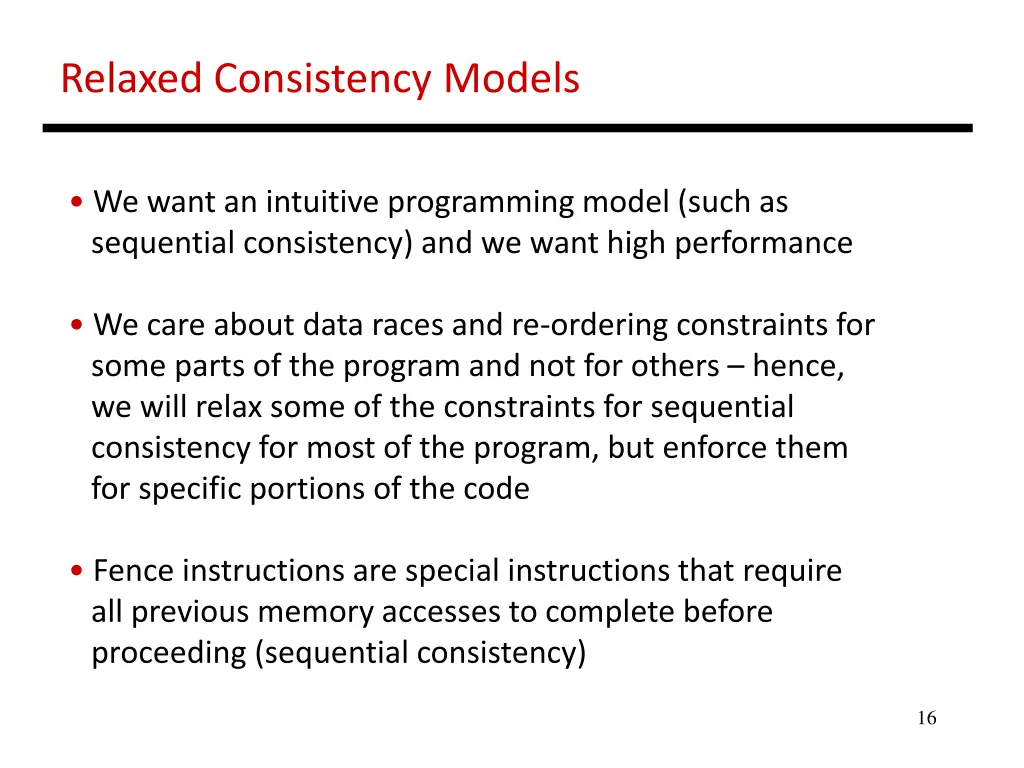 relaxed consistency models