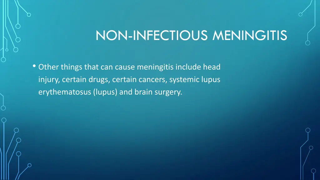 non infectious meningitis