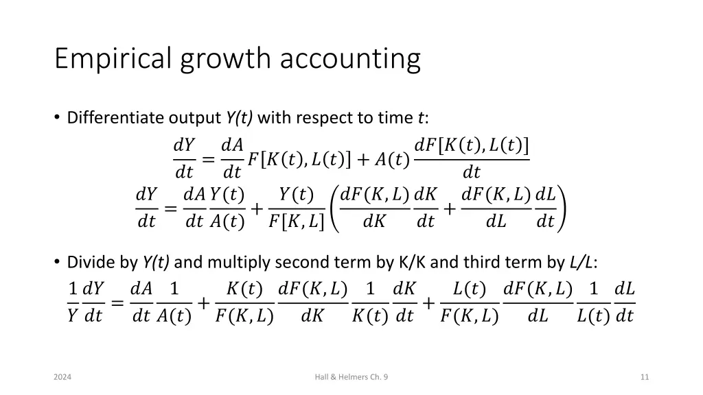 empirical growth accounting 1