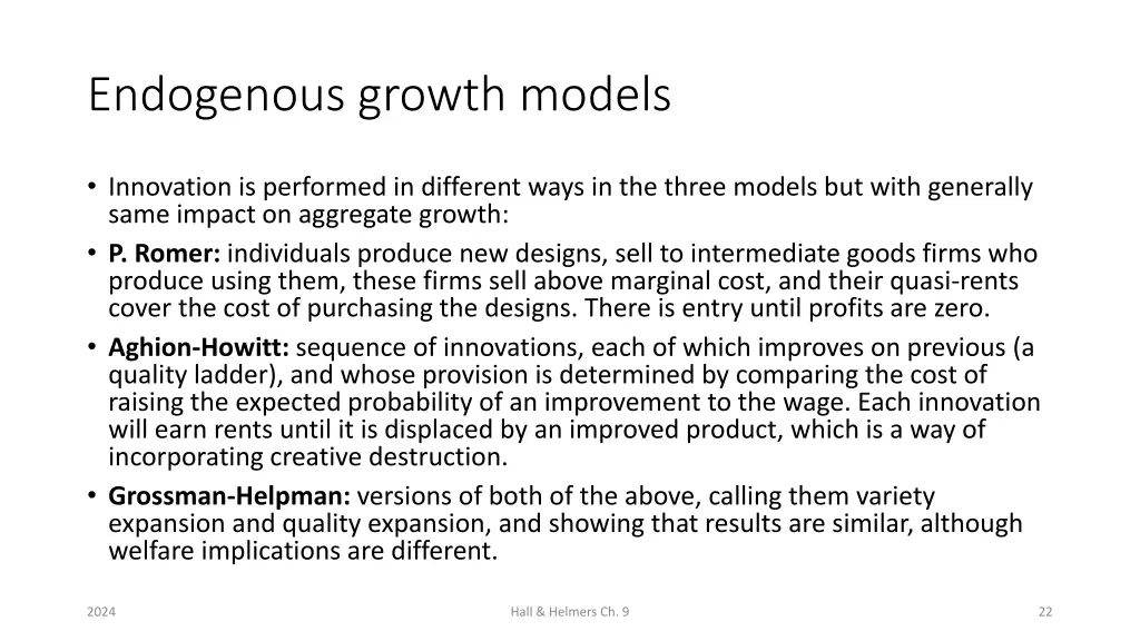 endogenous growth models 1