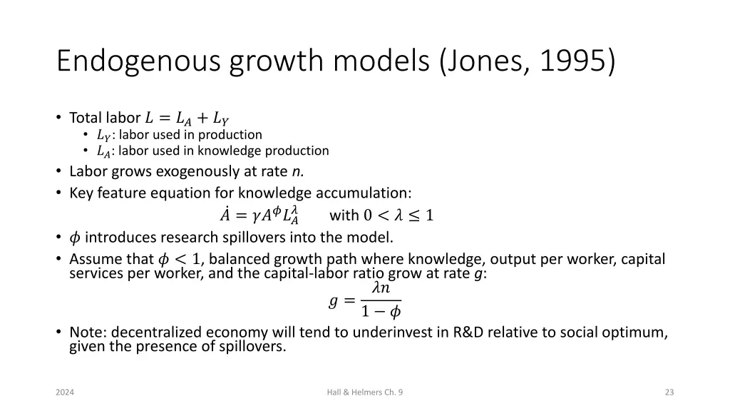 endogenous growth models jones 1995