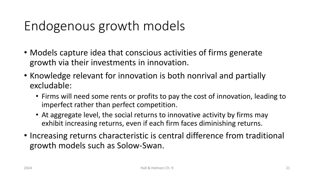 endogenous growth models