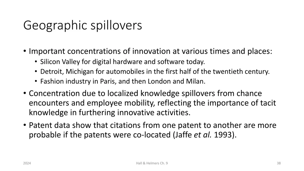 geographic spillovers