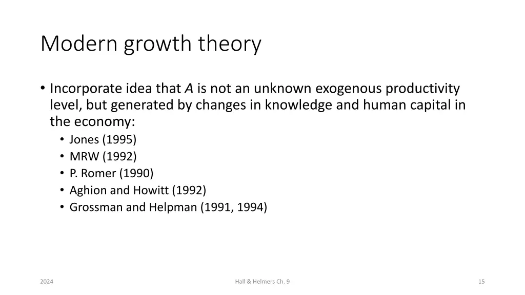 modern growth theory