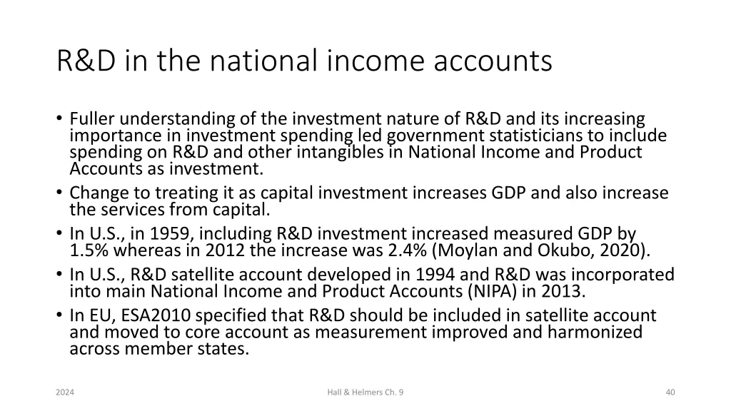 r d in the national income accounts