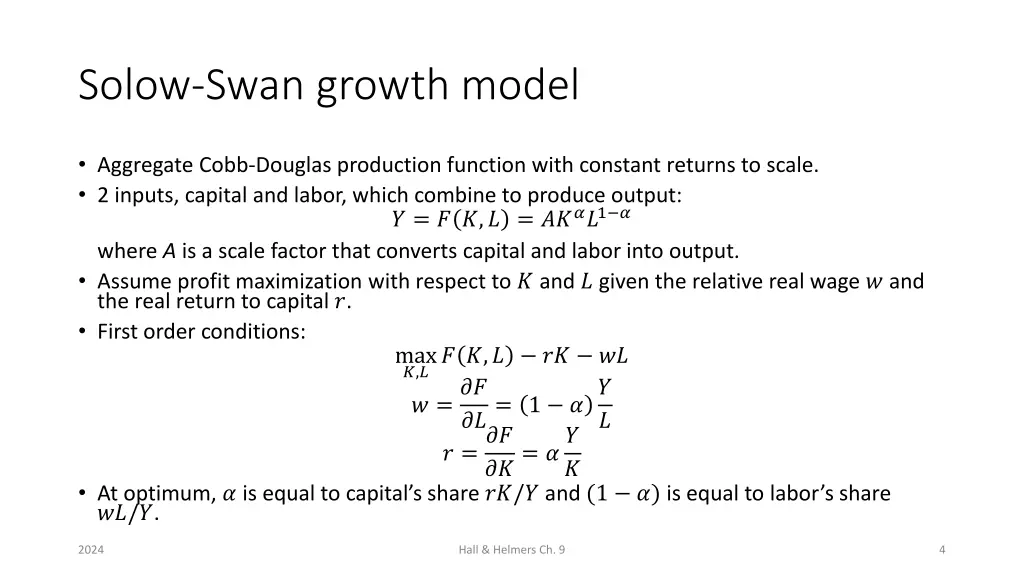 solow swan growth model