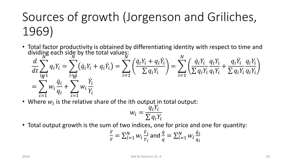 sources of growth jorgenson and griliches 1969 1