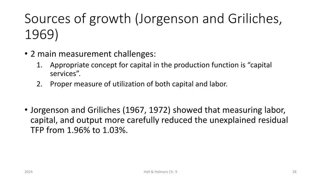 sources of growth jorgenson and griliches 1969 3