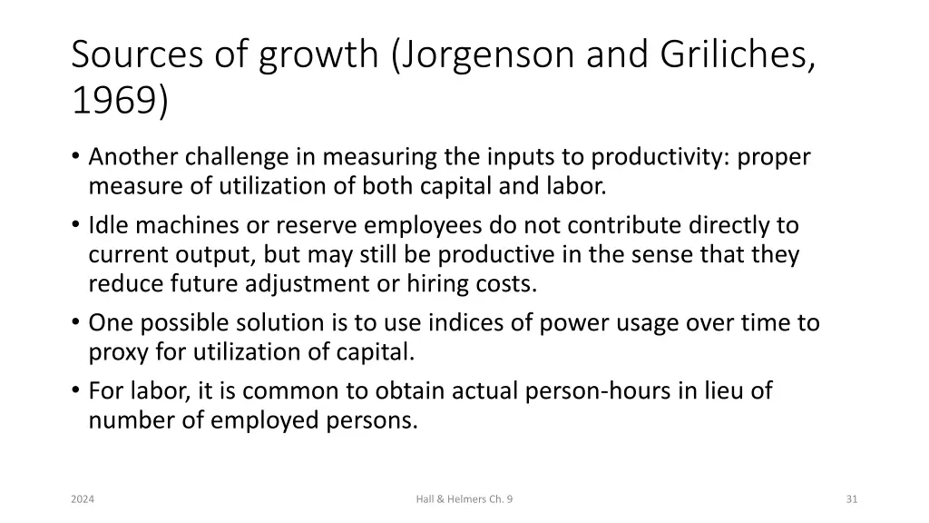 sources of growth jorgenson and griliches 1969 6