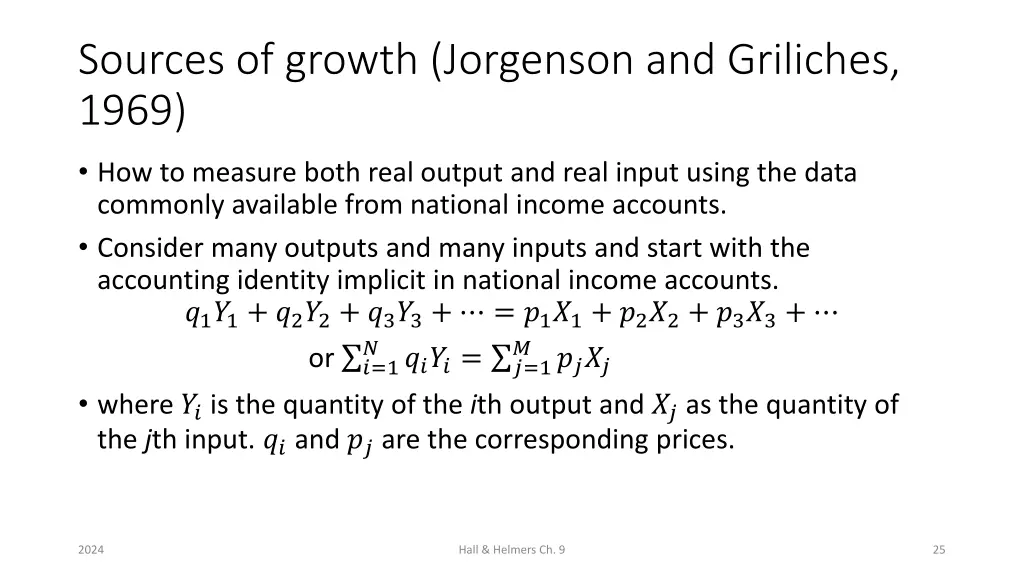 sources of growth jorgenson and griliches 1969