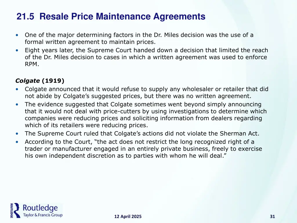 21 5 resale price maintenance agreements 1