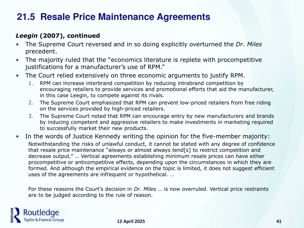 21 5 resale price maintenance agreements 11