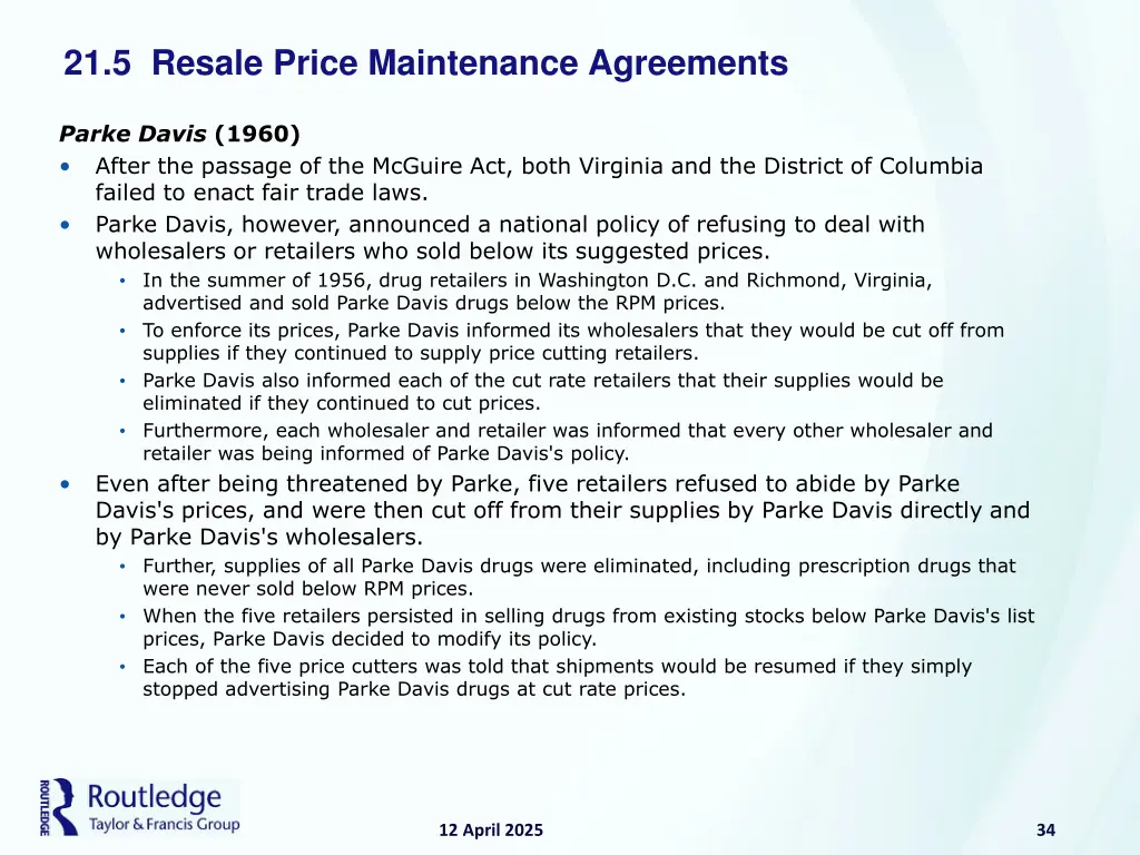 21 5 resale price maintenance agreements 4
