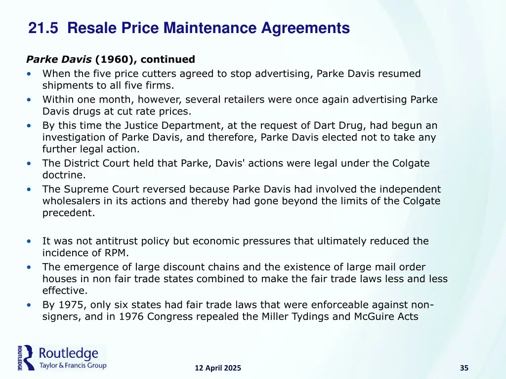 21 5 resale price maintenance agreements 5
