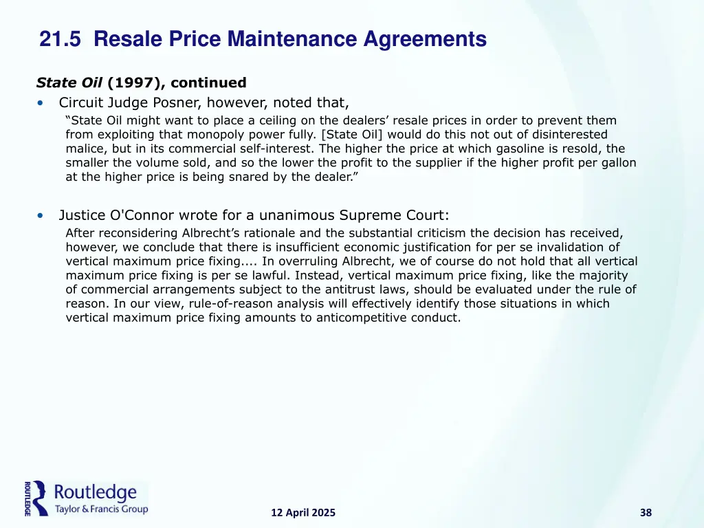 21 5 resale price maintenance agreements 8