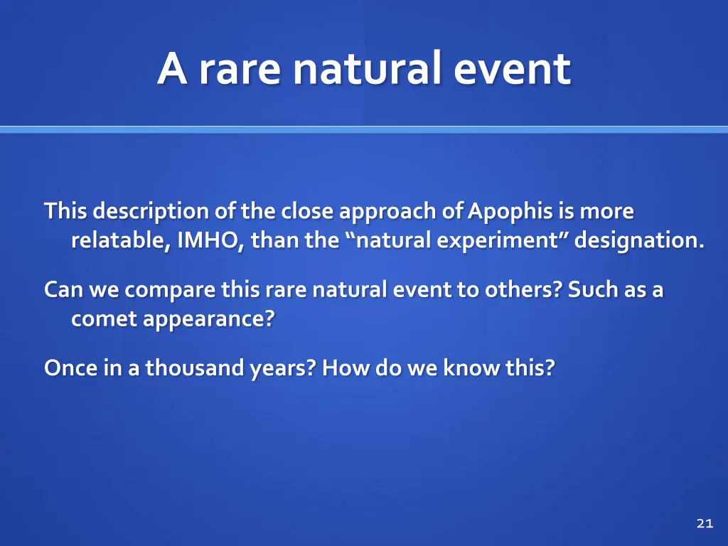 a rare natural event