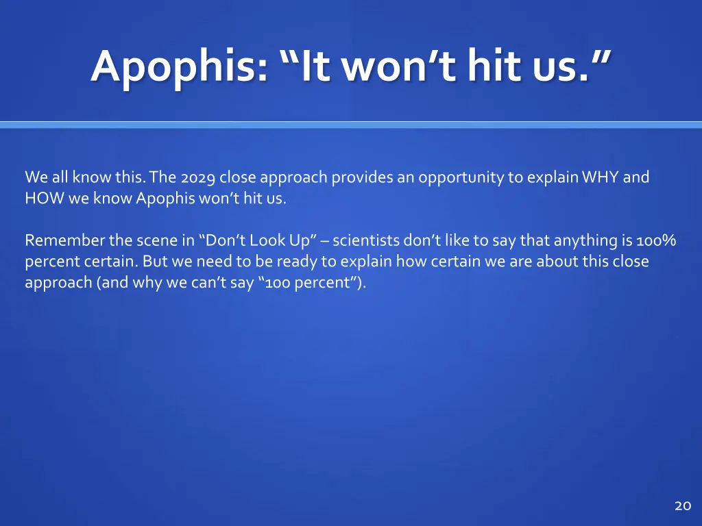 apophis it won t hit us