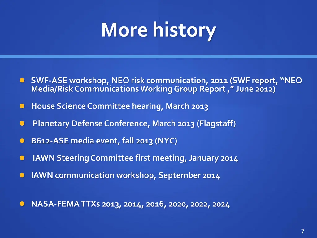 more history