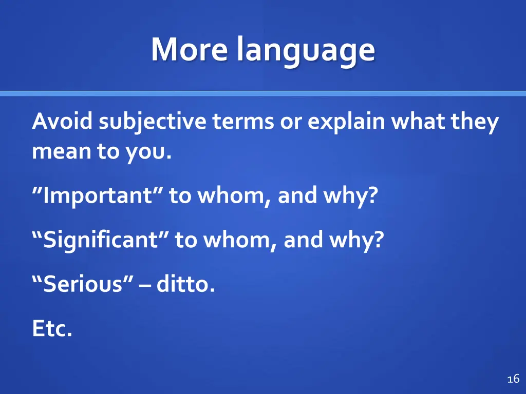 more language
