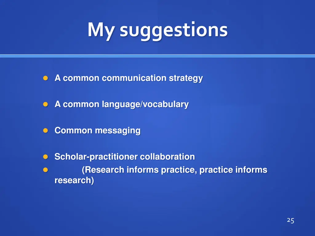 my suggestions