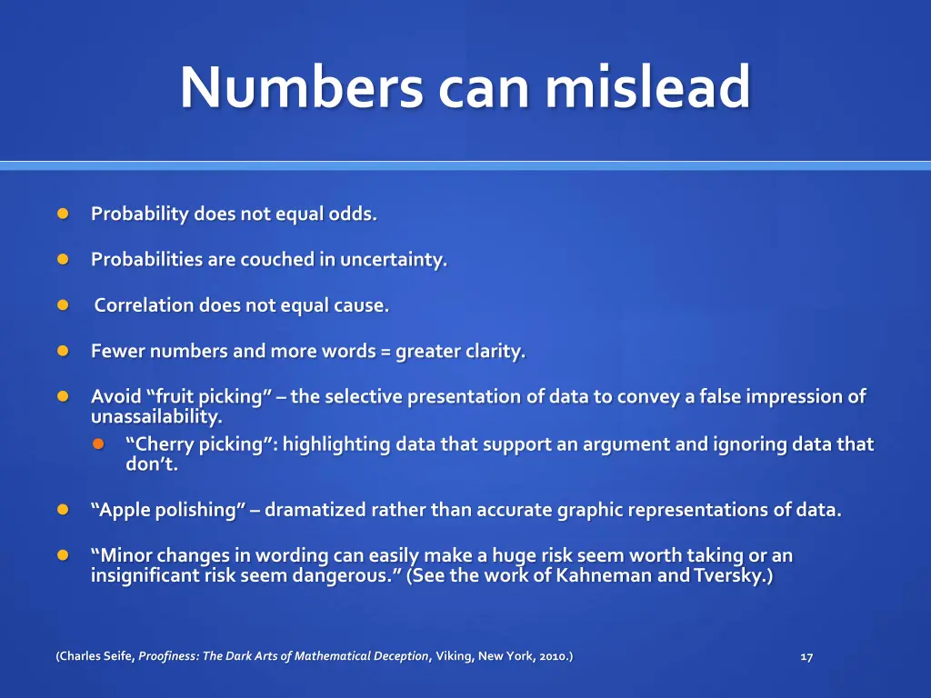 numbers can mislead
