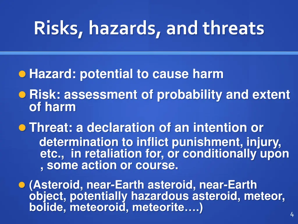 risks hazards and threats