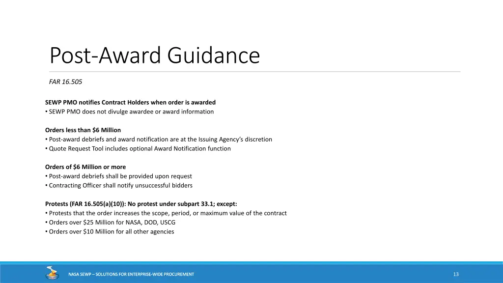 post award guidance