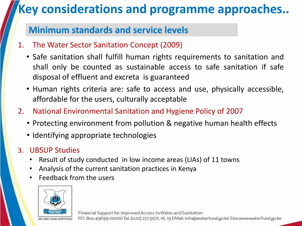 key considerations and programme approaches 1