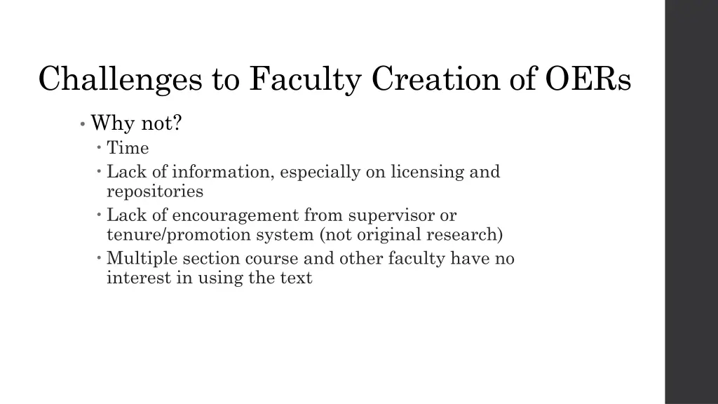 challenges to faculty creation of oers 1