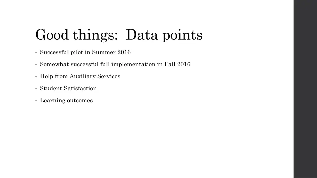 good things data points