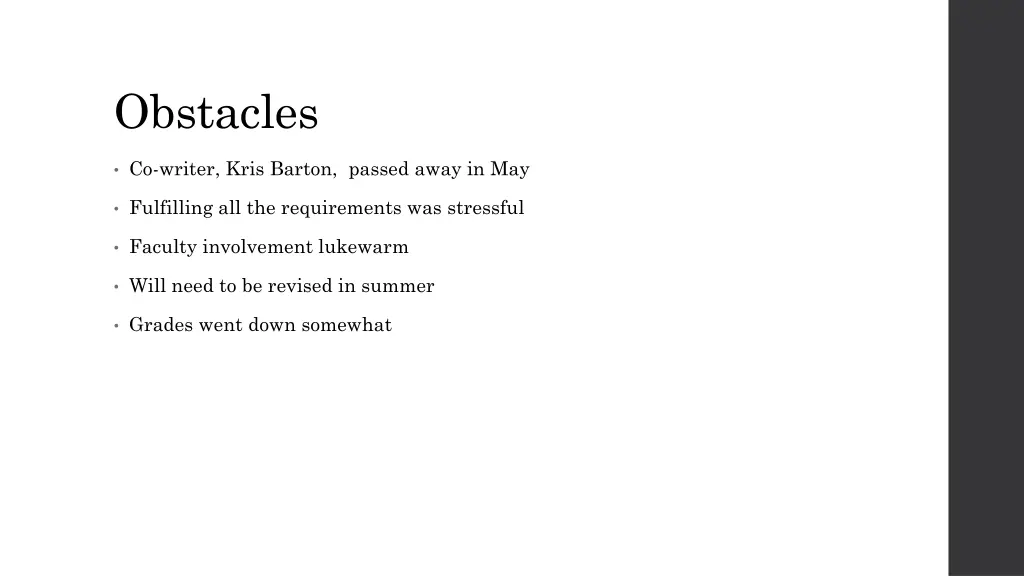 obstacles