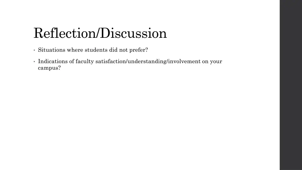 reflection discussion