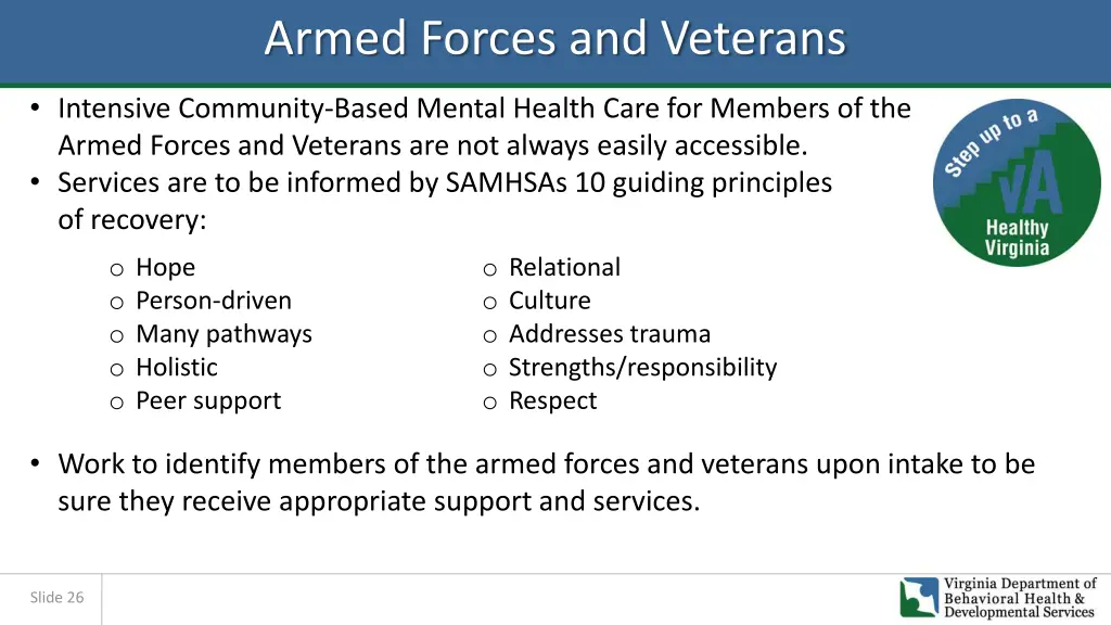 armed forces and veterans