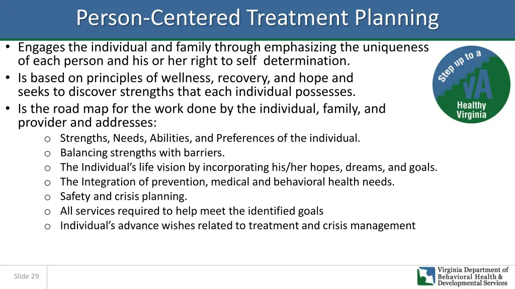 person centered treatment planning