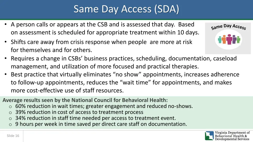 same day access sda