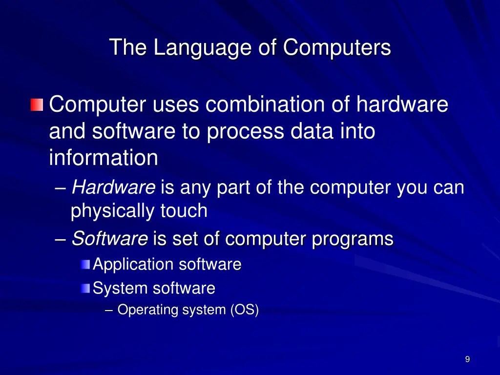 the language of computers