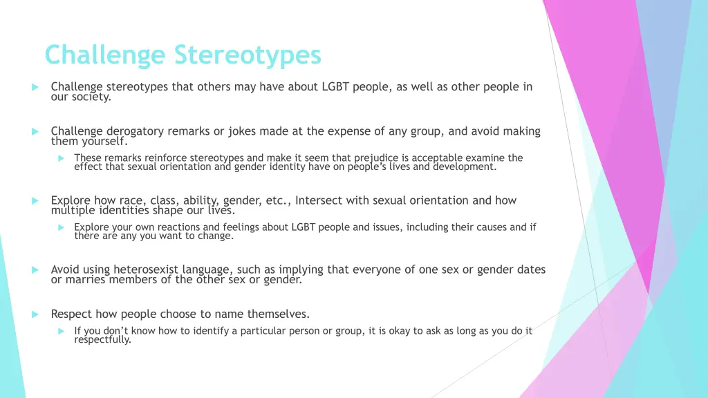 challenge stereotypes