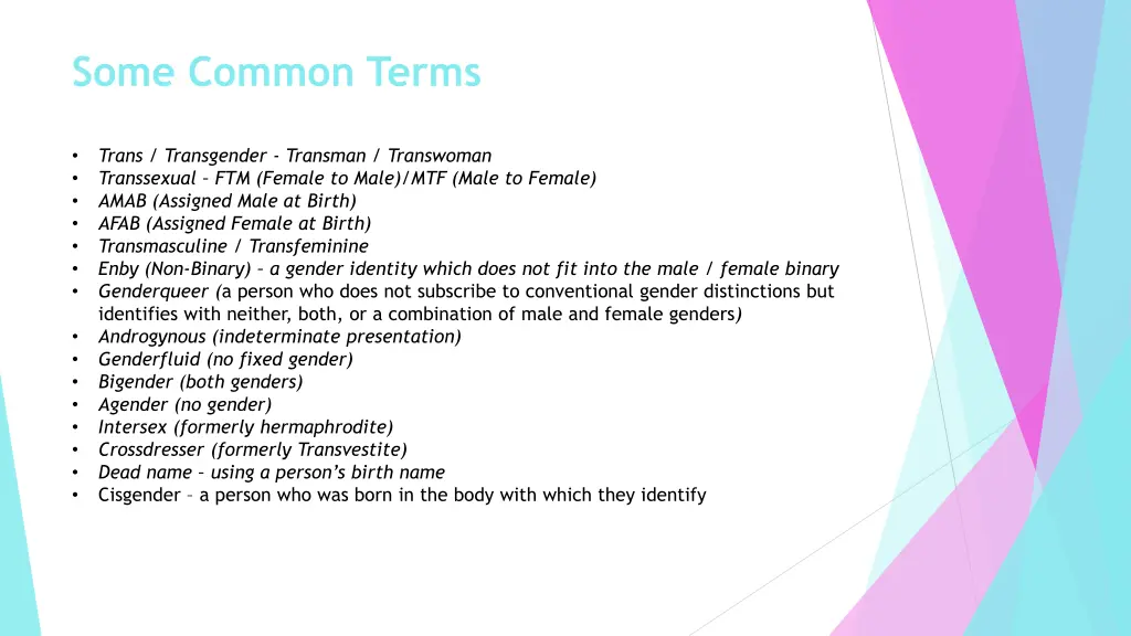 some common terms