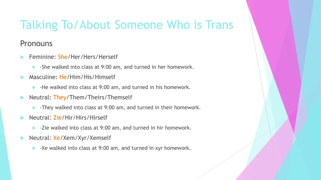 talking to about someone who is trans