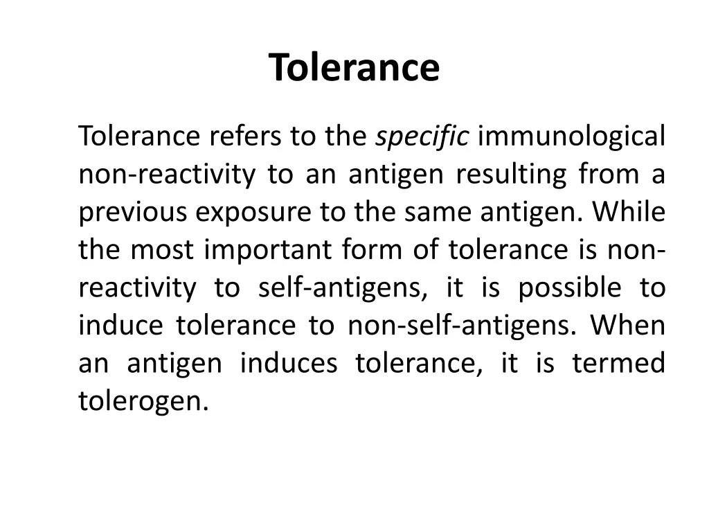 tolerance
