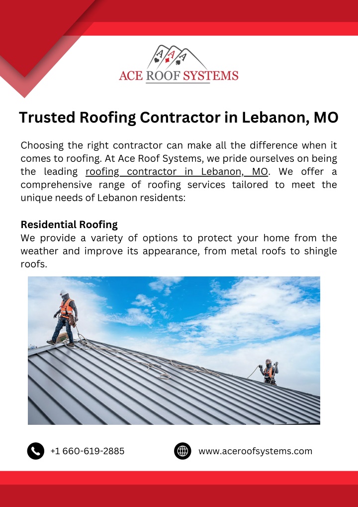 trusted roofing contractor in lebanon mo